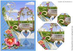 Swans and Roses Octagon Pyramid