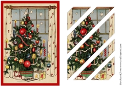 Christmas Tree Decorated Oblique Panels