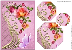 Roses and Swirls Octagon Pyramid