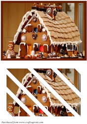 Christmas Gingerbread House Oblique Panels