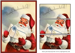 Santa Claus with Gift Panel Card
