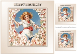 Vintage girl with flowers Topper