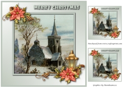 Vintage Christmas Church Topper