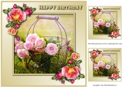 Roses in Basket Topper