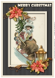 Vintage Christmas Lady A4