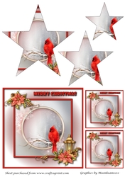 Christmas Cardinal Star Pyramid