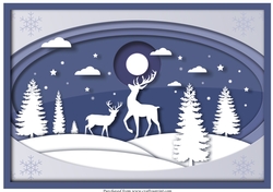 Christmas Deer Landscape A4