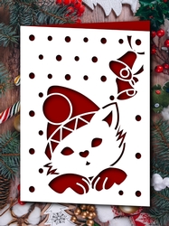 CHRISTMAS CAT WITH BELLS CORNER 2