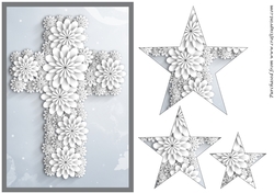 Easter Floral Cross Star Pyramid