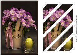 Easter Flowers with Candle Oblique Panels