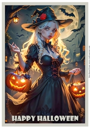 Halloween Cute Witch A4