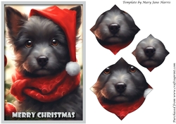 Cute Christmas Santa Dog Splendid Pyramid