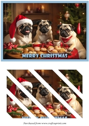 Christmas Pugs Oblique Panels