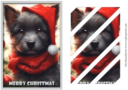 Cute Christmas Santa Dog Oblique Panels