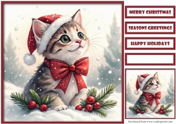 Christmas Cat Cute Quick Card