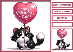 Valentine Cute Cat Quick Card