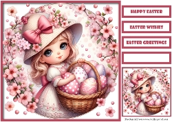 Cute Easter Girl Quick Card