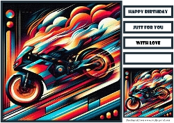 Birthday Male Motorbike Quick Card I