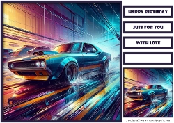 Birthday Male Car Quick Card III