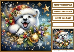 Cute Christmas Animal Quick Card 14