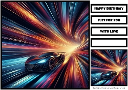 Birthday Male Car Quick Card 12