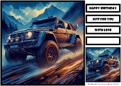 Birthday Male Car Offroad Quick Card 24