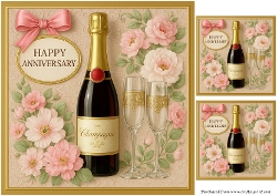 Happy Anniversary Champagne Quick Card
