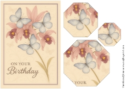 Butterflies and Orchids Octagon Pyramid