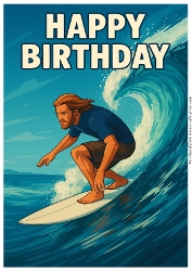 Master of the Waves Birthday A4