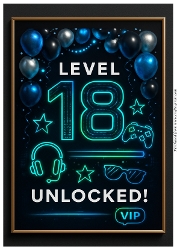Gamers 18th Birthday A4