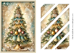 Christmas Tree Snowy Oblique Panels