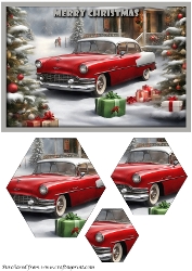Christmas Car and Gifts Hexagon Pyramid