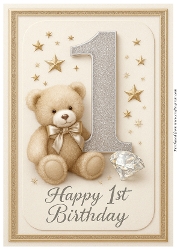 Birthday Age Card A4 - 1st