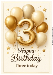 Birthday Age Card A4 – 3rd