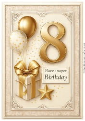 Birthday Age Card A4 – 8th