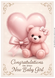 Congratulations on your New Baby Girl A4