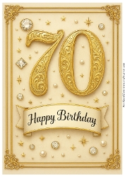 Birthday Age Card A4 – 70th