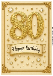 Birthday Age Card A4 – 80th