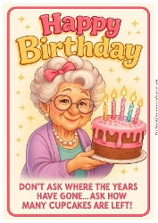 DD FUNNY FEMALE BIRTHDAY A4 16