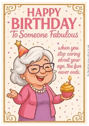 DD FUNNY FEMALE BIRTHDAY A4 75