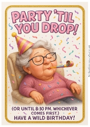 DD FUNNY SENIOR FEMALE BIRTHDAY A4 2