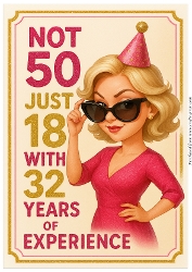 DD FUNNY FEMALE BIRTHDAY 50TH A4 1