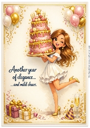 DD GOLDEN FEMALE BIRTHDAY A4 62