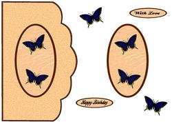 Butterflies Scallop Edged Card Front