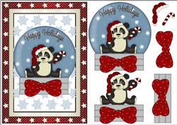 Christmas Panda 3D Decoupage