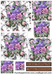 Lilies and Roses Wedding Bouquet Square Pyramid
