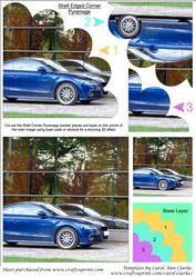 Blue Sports Car Shell Edged Corner Stacker