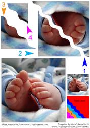 Baby Boy Feet Square Wavy Corner Side Stacker