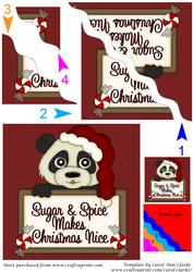 Cute Panda and Christmas Sign Square Wavy Corner Stacker 4
