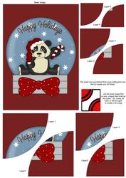 Christmas Panda Snowglobe Duo Corner Stacker 1